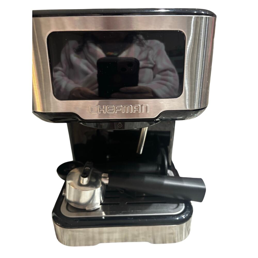 This is a Chefman CraftBrew Espresso Machine stainless steel finish works great